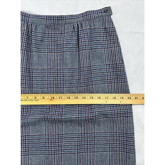 VTG Pendleton 100% Virgin Wool Blue Plaid 2-Piece Skirt Set Size 10 Mint Lined - Picture 15 of 16